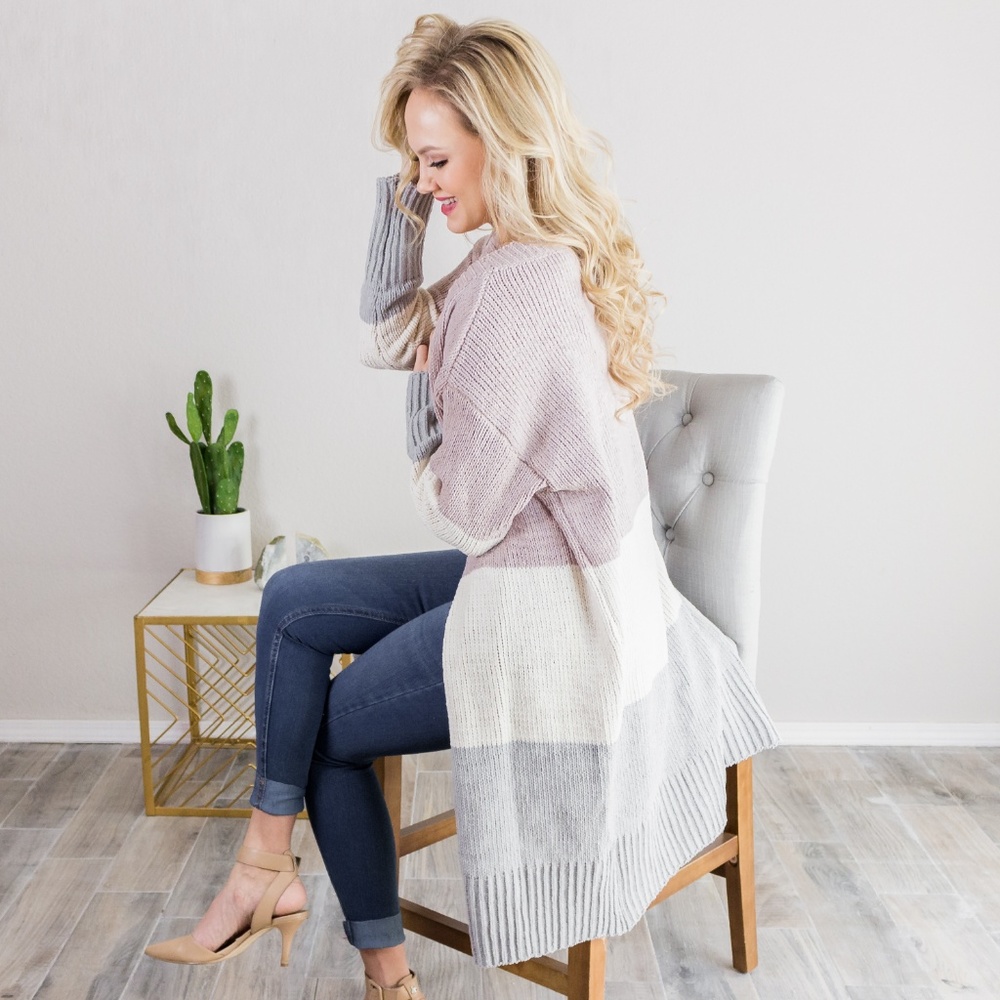 'Caught Up In You' Color-Block Cardigan